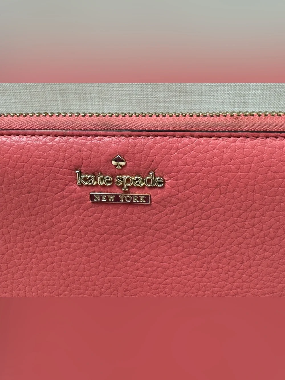 kate spade Coral Zip Around Wallet in Bright Coral